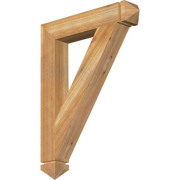 Ekena Millwork Traditional Arts & Crafts Rough Sawn Bracket, Western Red Cedar, 4"W x 24"D x 32"H BKT04X24X32TRA03RWR - main